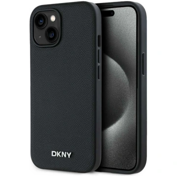 DKNY PU Leather Sidabrinis Metal Logo Magsafe dėkl