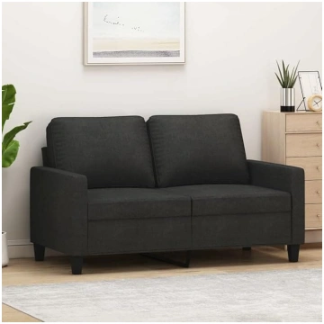 359159 2-Seater Sofa Black 120 cm Fabric, Sofas & 