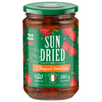 Saulē kaltēti tomāti WELL DONE smalcināti 280g