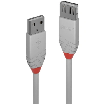 Lindy 2m USB 2.0 Type A Extension Cable, Anthra Li