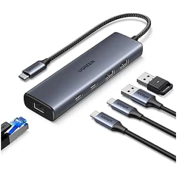 UGREEN 10Gbps USB C Hub Ethernet Adapter with 2 x 