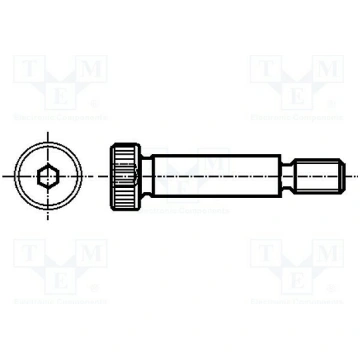 Shoulder screw; A2 stainless steel; M4; 0.7; Threa