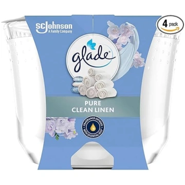Glade Ilgstoša aromātiskā svece stiklā, tīrs lins,