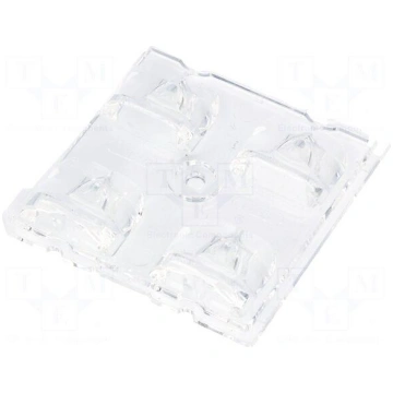 LED lens | square | transparent | H: 7mm | Applica