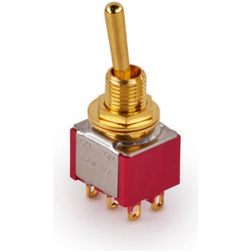 MEC Mini Toggle Switch, Long, Solder Lugs, ON/ON, 