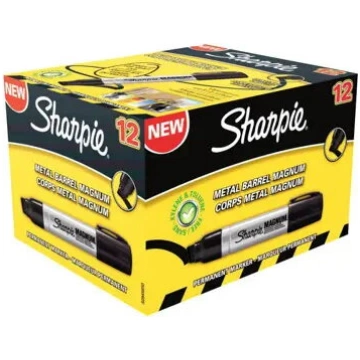 Sharpie Magnum pastāvīgais marķieris melns 12 gab.