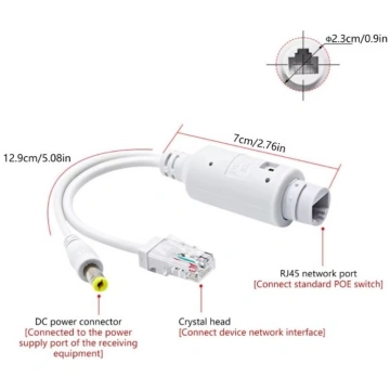 POE Splitter 48 V a 12 V Adattatore video e alimen