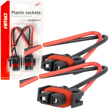 Plastmasas kontaktligzdas 2 gab. H8/H9/H11 12/24V