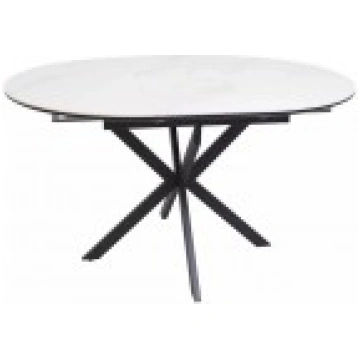 Izvelkams apaļš galds GASTON CERAMIC 100 balts Sig