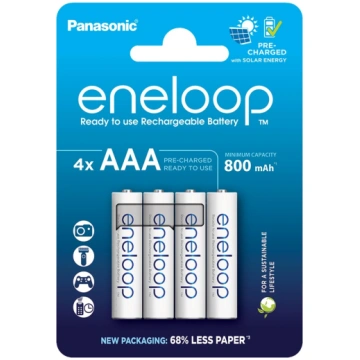 Panasonic Eneloop AAA baterijas (800 mAh) (4 gab.)