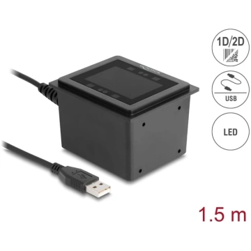 Delock USB Barcode Scanner 1D and 2D wired for sta