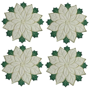 Set of 4 Christmas Star Place Mats Insulating Tabl