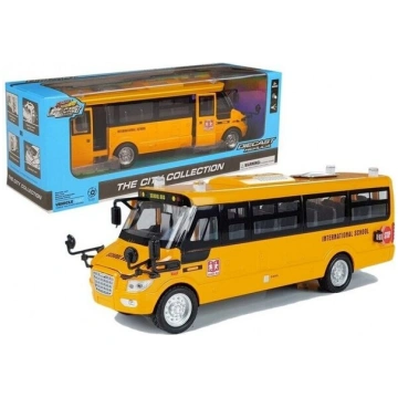 Rotaļu skolas autobuss ar berzes piedziņu, dzelten