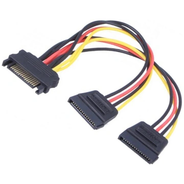 Cable: SATA; SATA plug,SATA L-Type plug x2; 0.2m; 