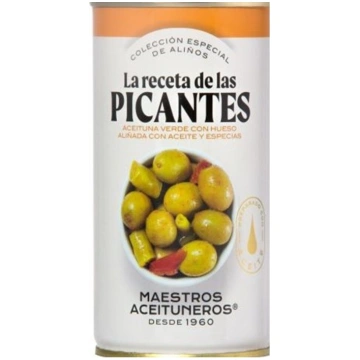 Zaļās olīvas MAESTROS ACEITUNEROS, ar eļļu un zaļa