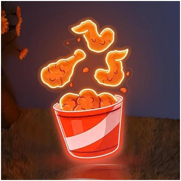 Cepta vistas neona zīme Crispy Chicken neona pārti