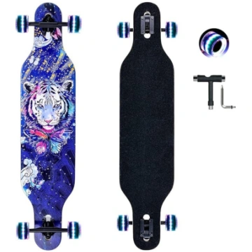 Yzszsjc Longboard, 8 kārtu kļavu koka Cruiser Comp