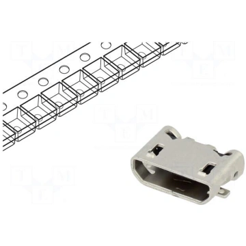 Connector: USB B micro | SMT | PIN: 5 | horizontal