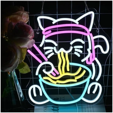 LUCUNSTAR Lucky Cat Ramen neona zīme, dimmable jap