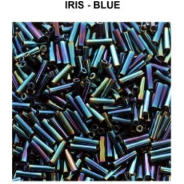 Miyuki sēklu pērlītes Bugle 6mm Iris - Blue (~700 
