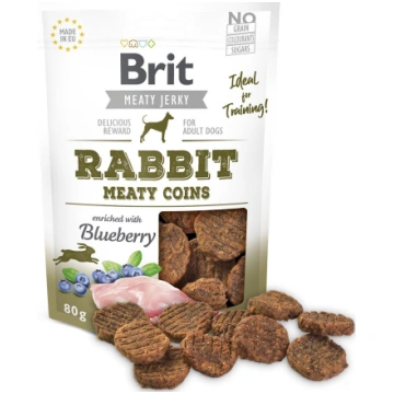 BRIT Meat Jerky Coins Rabbit - dog treat - 80g | D