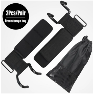 2Pcs Adjustable Steel Hook Grips Straps Weight Lif