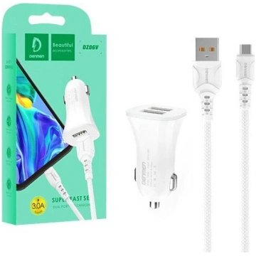 Denmen auto lādētājs ar Usb-c kabeli, 3100 Ma