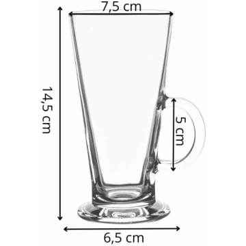 Latte glāzes Springos HA7496 280 ml komplekts 6 ga