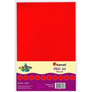 Titanum Filc dekoracyjny 10ark format A4 czerw CRA