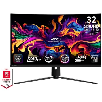 Monitors MSI MPG 321CURX, QD-OLED, 240 Hz, 4K UHD,