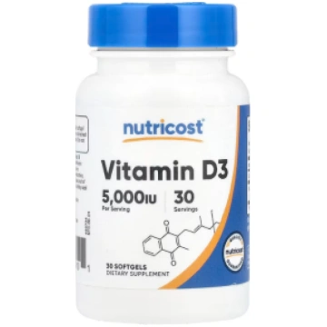 Vitamin D3 5000 iu Nutricost 30 softgels