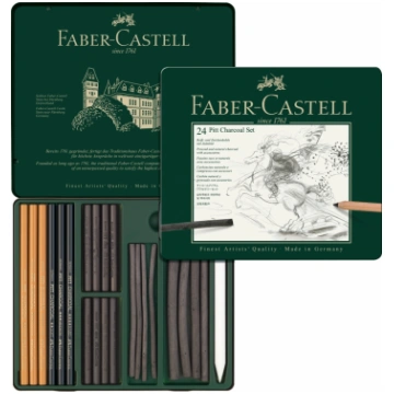Ogļu komplekts Faber-Castell Pitt Charcoal, 24 pri