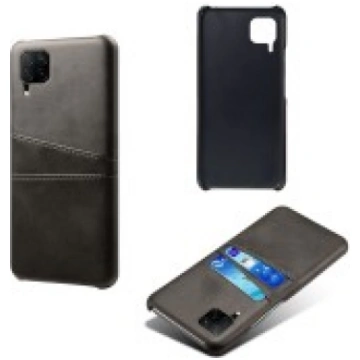 Double Card Slots PU Leather Coated PC Back Case p