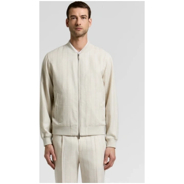 Wool cotton bomber jacket Shell beige / 46