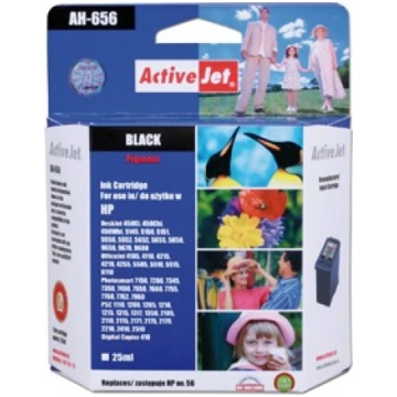 Ink ActiveJet AH-656 Black 25 ml Refill HP C6656A 