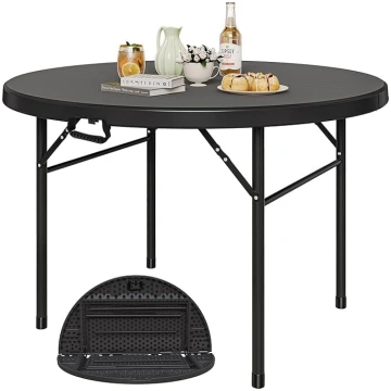 YITAHOME 122 cm Round Folding Table with Carry Han