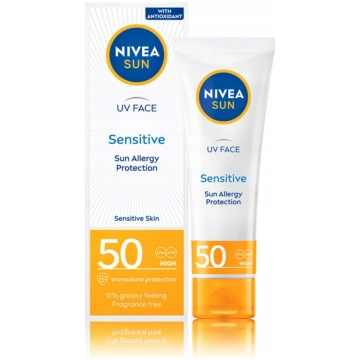 Nivea Sun Sensitive SPF50 aizsargājošs sejas krēms
