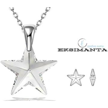 Sudraba Kaklarota ar Swarovski Elementu Eksimanta.