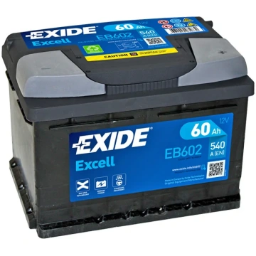 Akumulators EB602 EXIDE EXCELL 60AH 242X175X175 -/