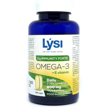 LYSI Omega-3 D3 IMMUNITY FORTE+ E vitamīns kapsula