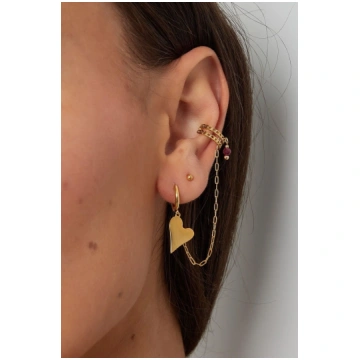 NENA ❥ Earring & Ear Cuff - Purple & Gold