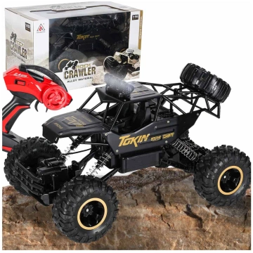 RC auto Rock Crawler 1:12 4WD METAL melns