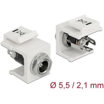 Delock Keystone Module DC 5.5 x 2.1 mm female whit