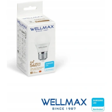 Wellmax GOL122N06 LED spuldze 6W E27 bumba 540lm 4