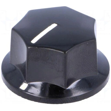 Knob | with pointer | bakelite | Øshaft: 6mm | Ø27