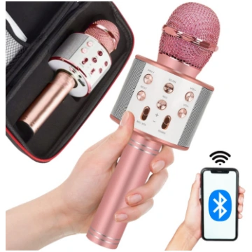 Bezvadu Bluetooth karaoke mikrofons ar skaļruni un