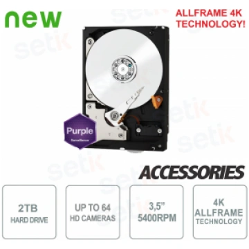 Hard Disk HD 2TB Audio Video SATA 3.5" AllFrame 4K