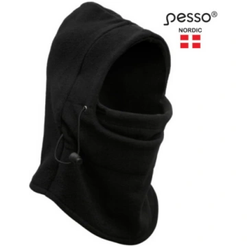 Balaklava, flīsa, melna, Pesso, PSKF, 100% poliest