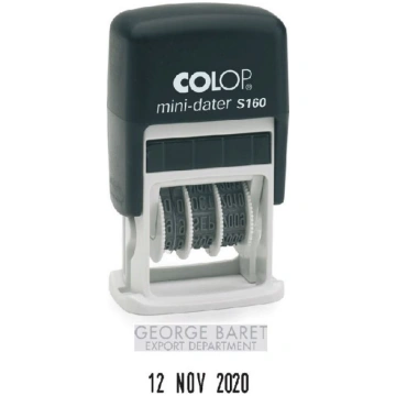 Zīmogs S160 Dater D03 COLOP melns korpuss, bezkrās