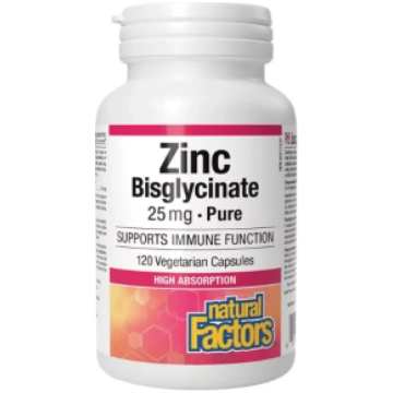 Zinc Bisglycinate 25 mg Natural Factors 120 caps